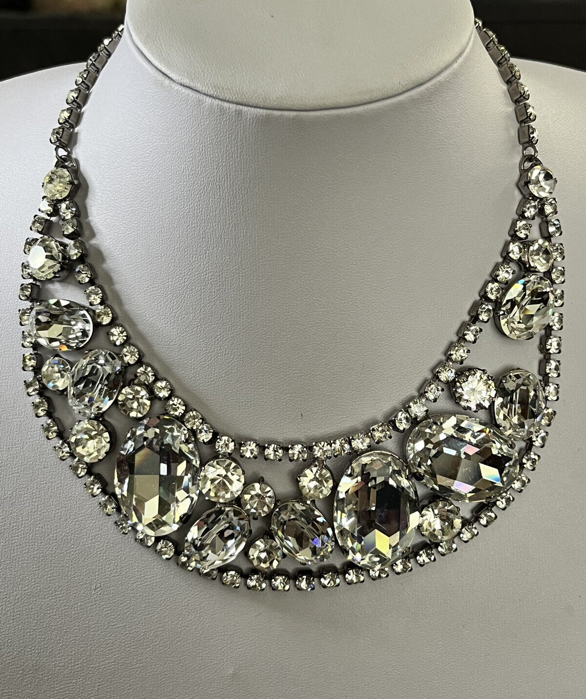 Vintage Large Diamanté Collar Bracelet