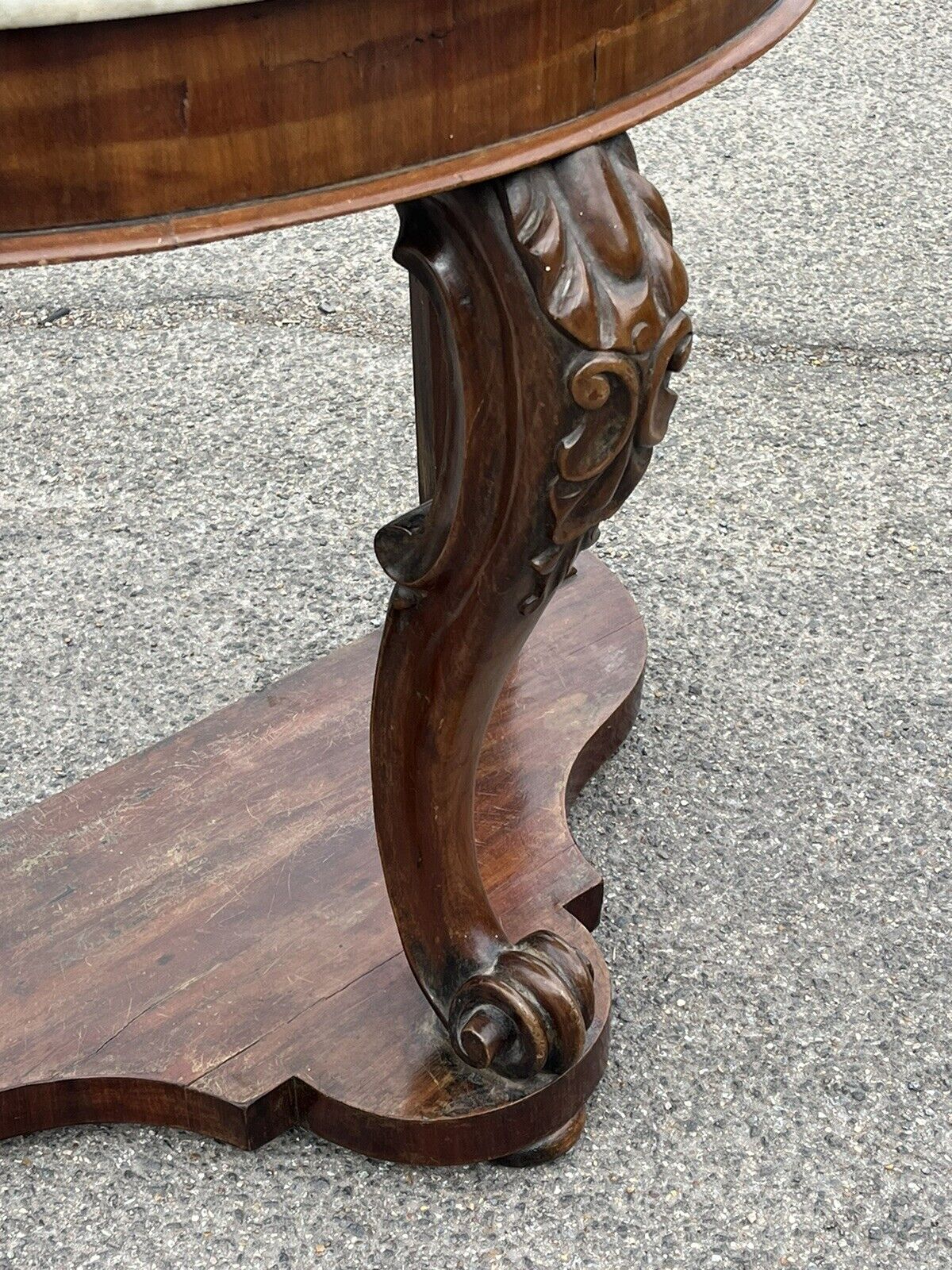 Victorian Half Round Hall Table With Marble Top