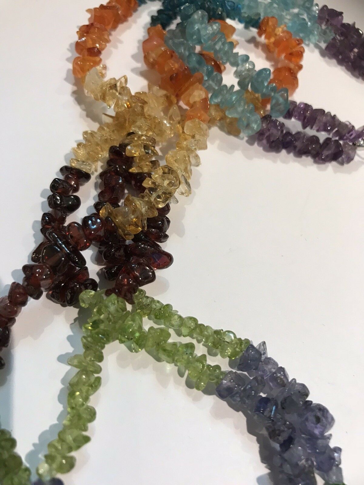 Multi Gemstone Necklace With Silver Clasp
