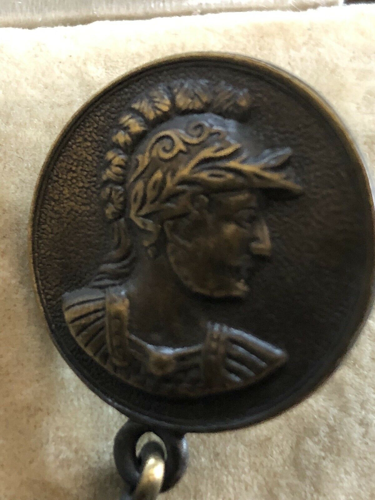 Vintage Etruscan Roman Drop Pierced Earrings
