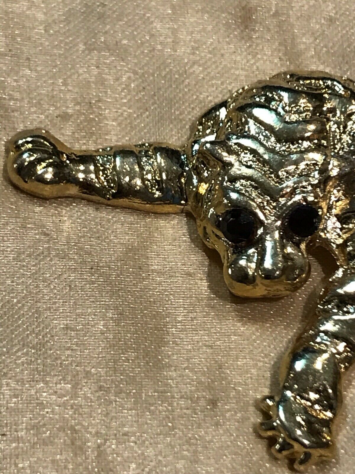 Vintage Tiger Brooch Gold Tone