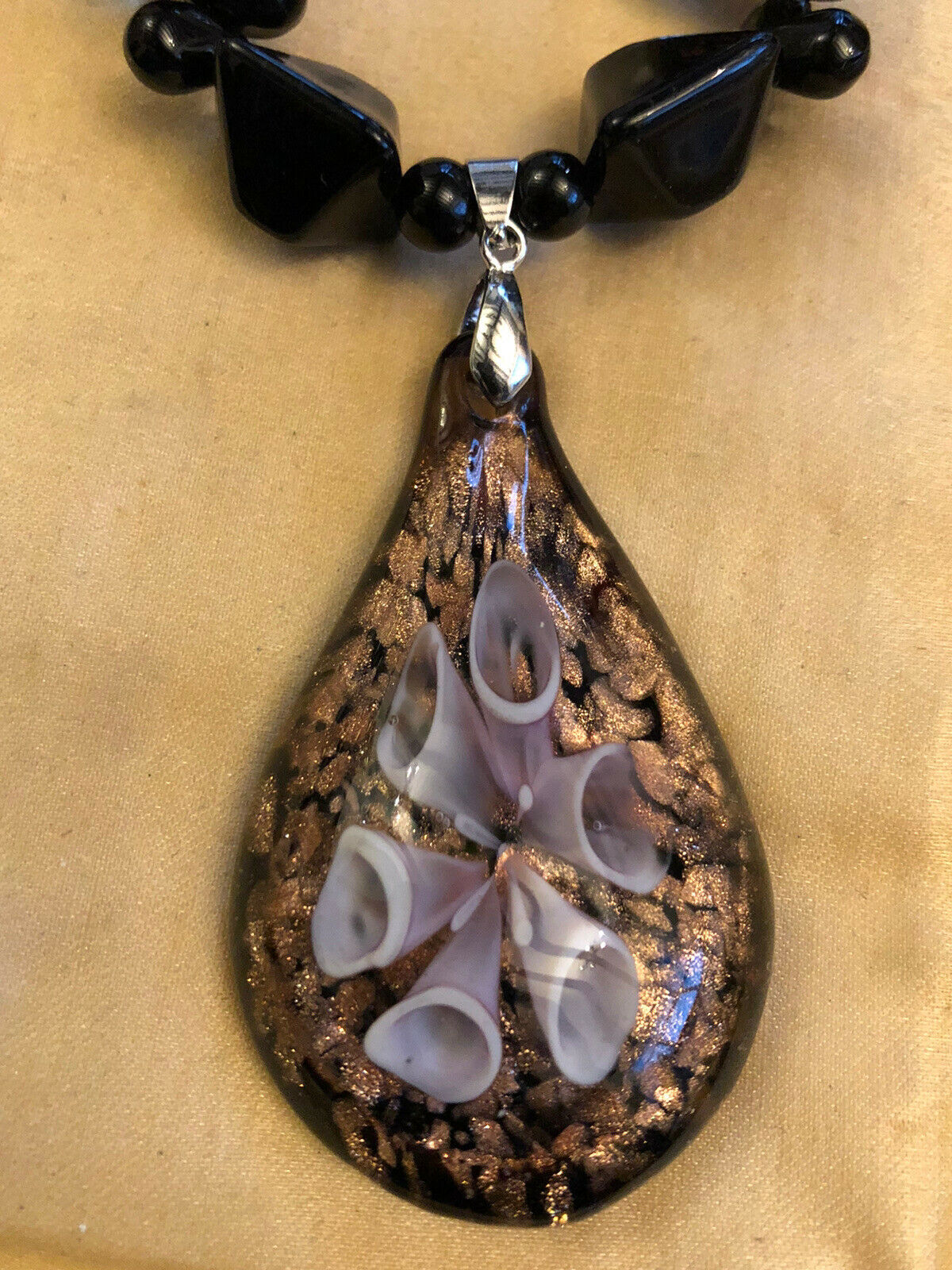 Vintage Glass Lampwork Statement Necklace