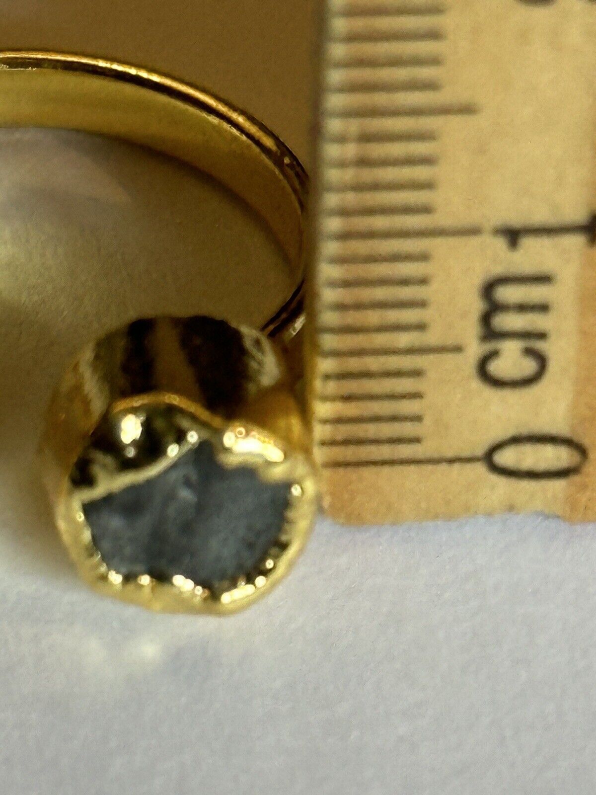 Sefa Huyuk 18k Gold Vermeil Etruscan Raw Dark Grey Tanzanite Ring