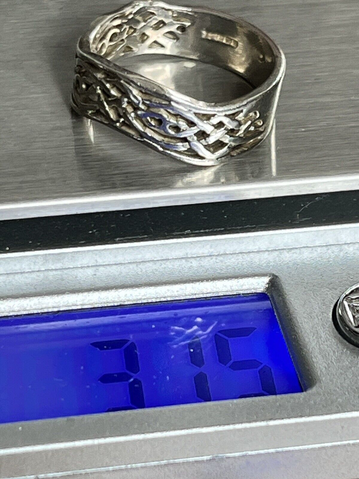 Vintage Silver 925 Celtic Wave Ring Size M