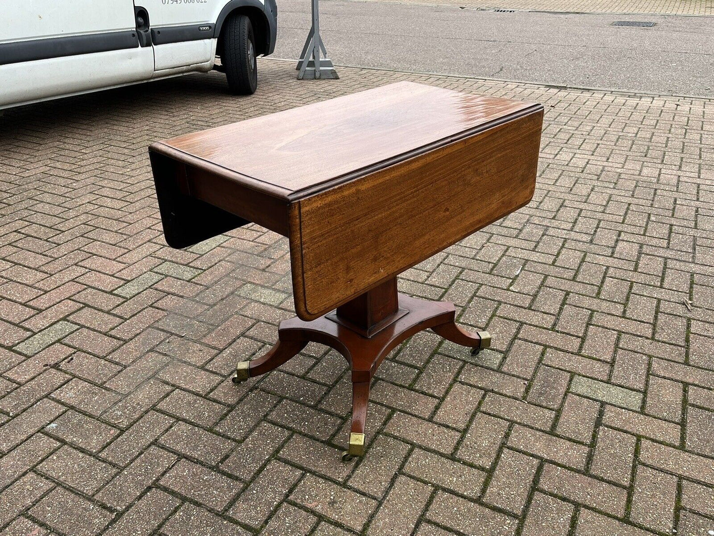 Victorian Mahogany Lamp/ Sofa Table. Drop Sides, With A Drawer.