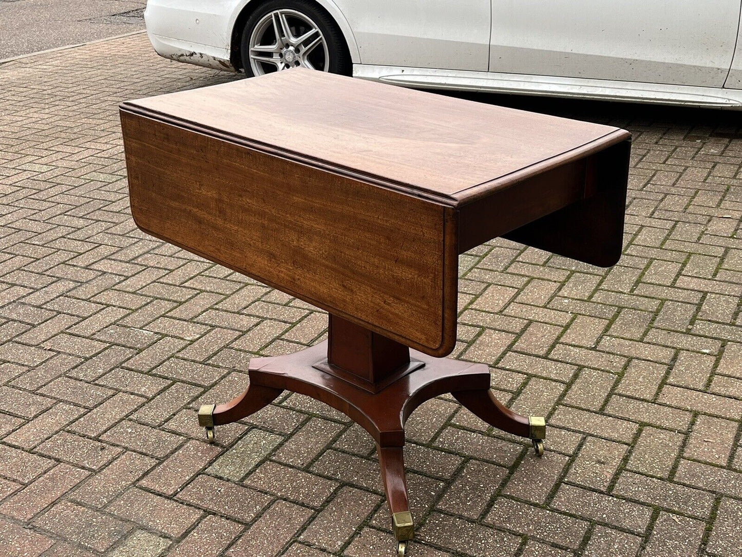 Victorian Mahogany Lamp/ Sofa Table. Drop Sides, With A Drawer.