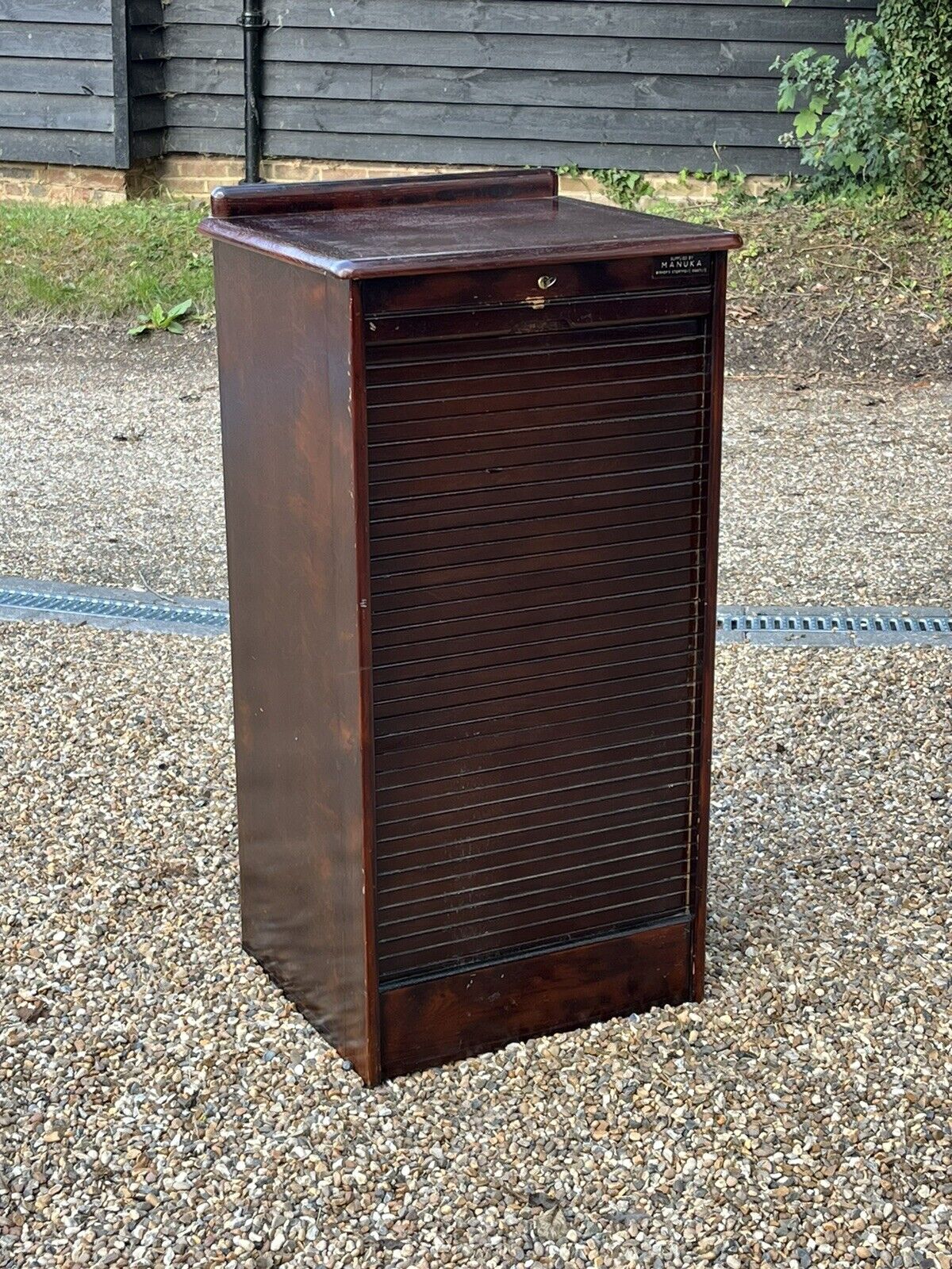 Filing Cabinet. Collectors Cabinet. With 9 Drawers And Tambour Roll Front.