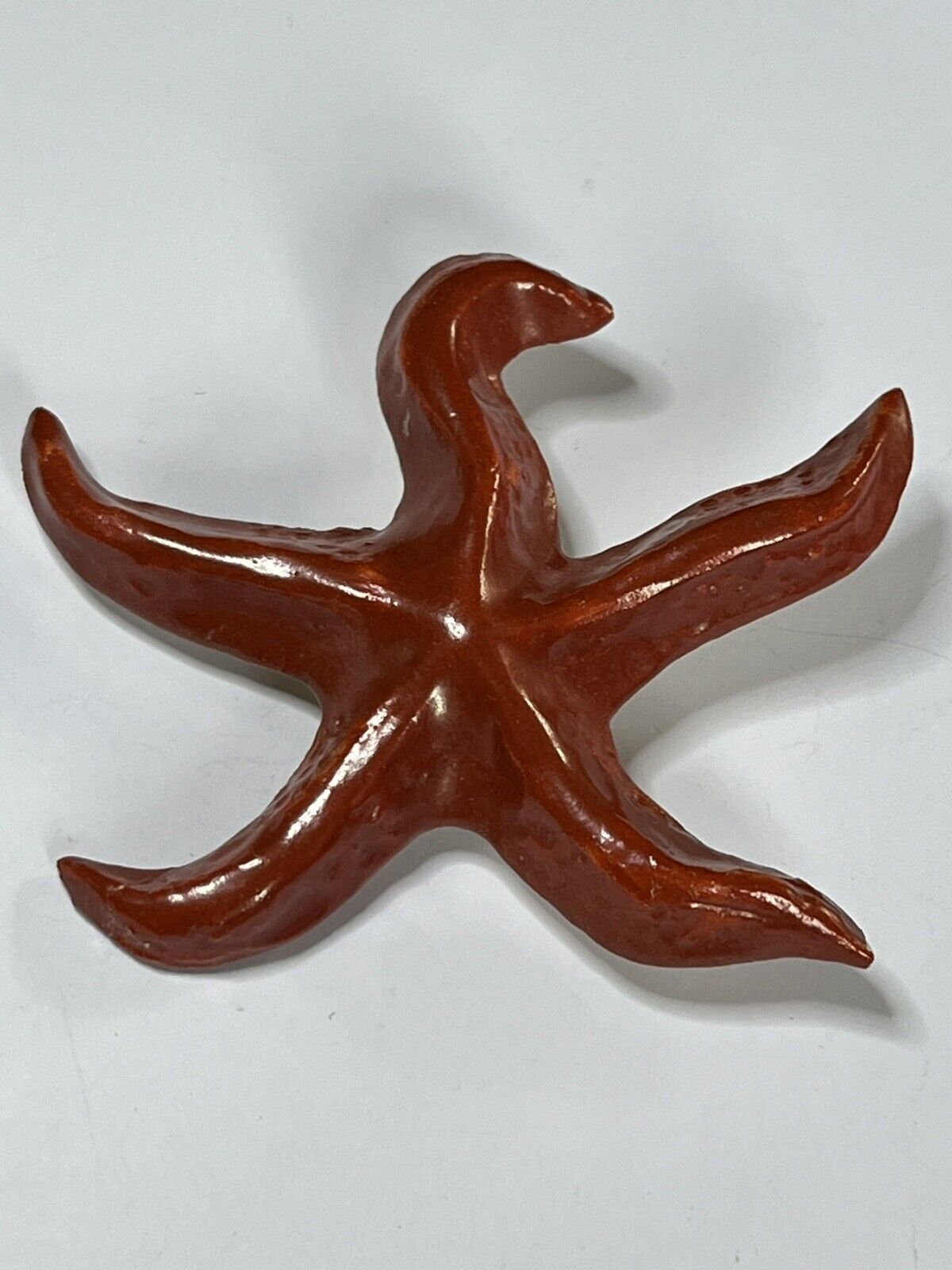 Vintage Red Starfish Statement Brooch
