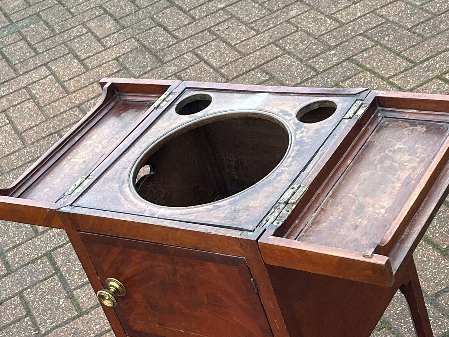 Georgian Mahogany Bedside Cabinet. With Cupboard And Drawer