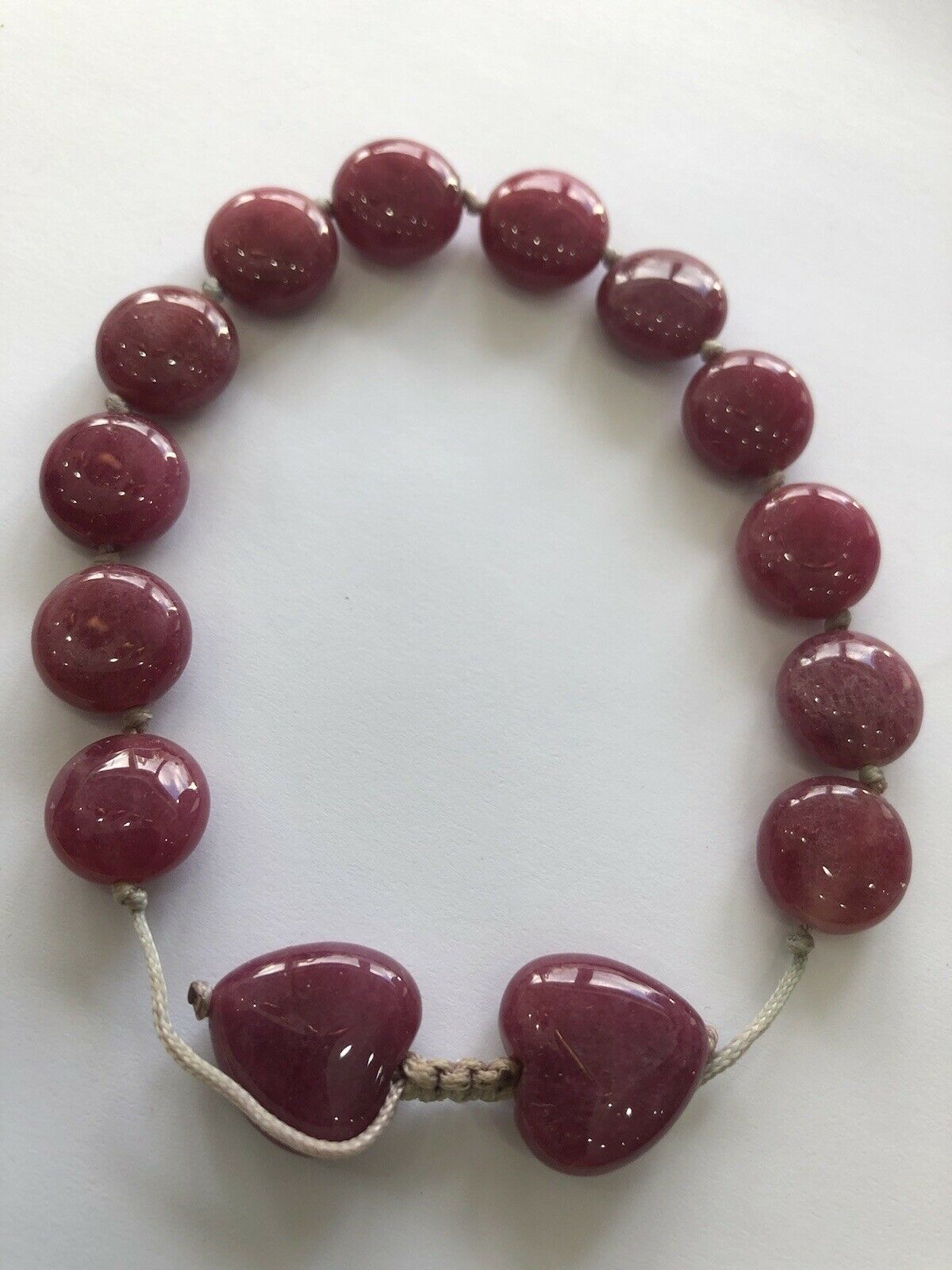 Southwestern Natural Stone Pink Heart Adjustable Bracelet