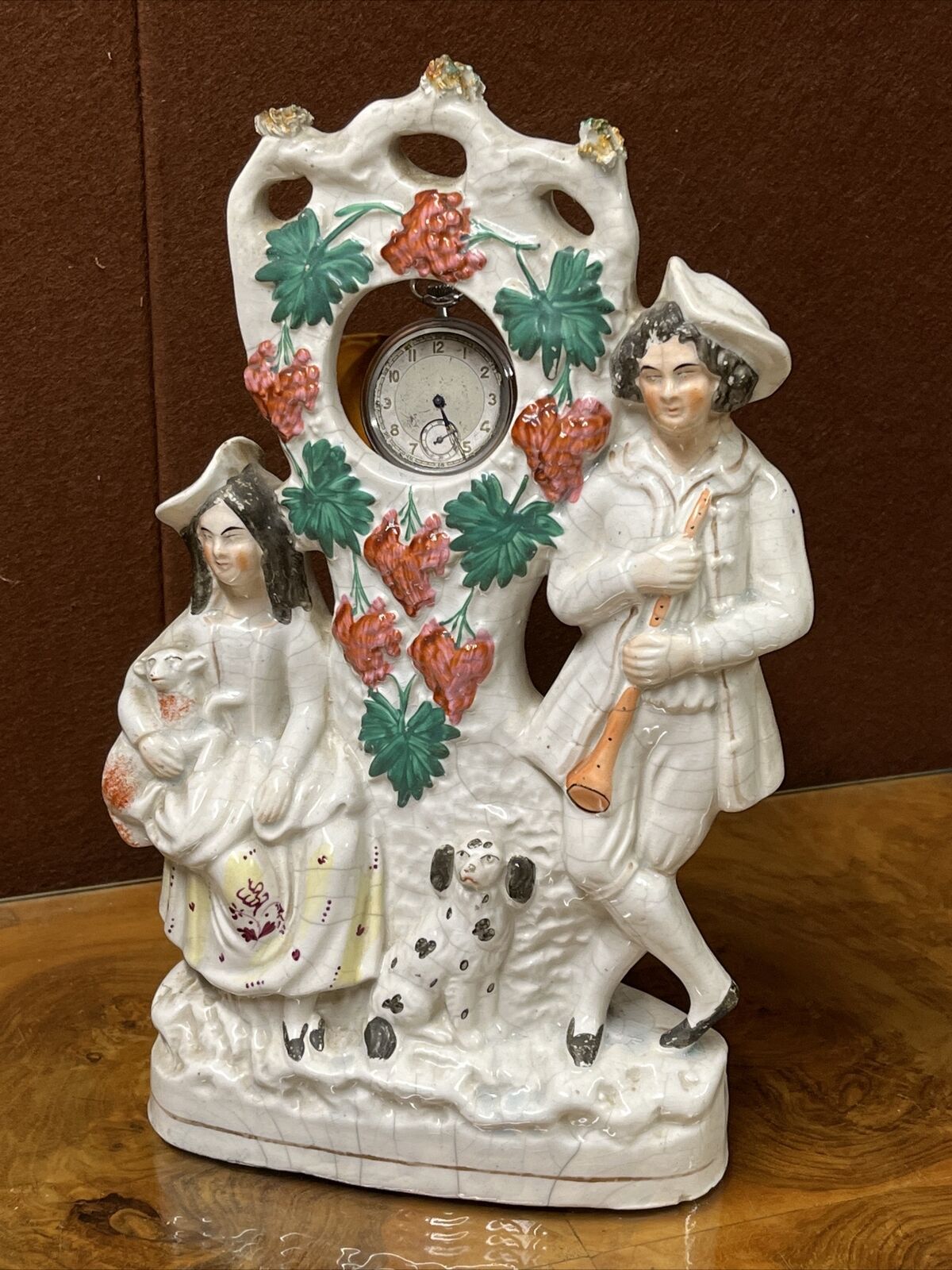 Antique Staffordshire Pocket Watch Holder