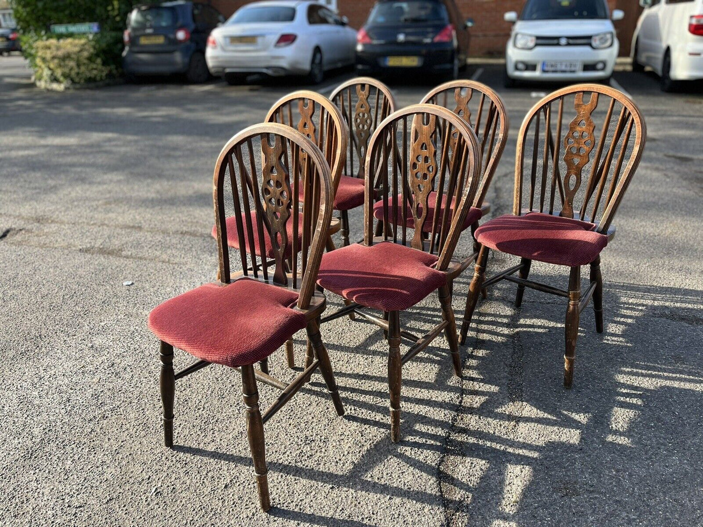 6 Windsor Wheelback  Dining Chairs