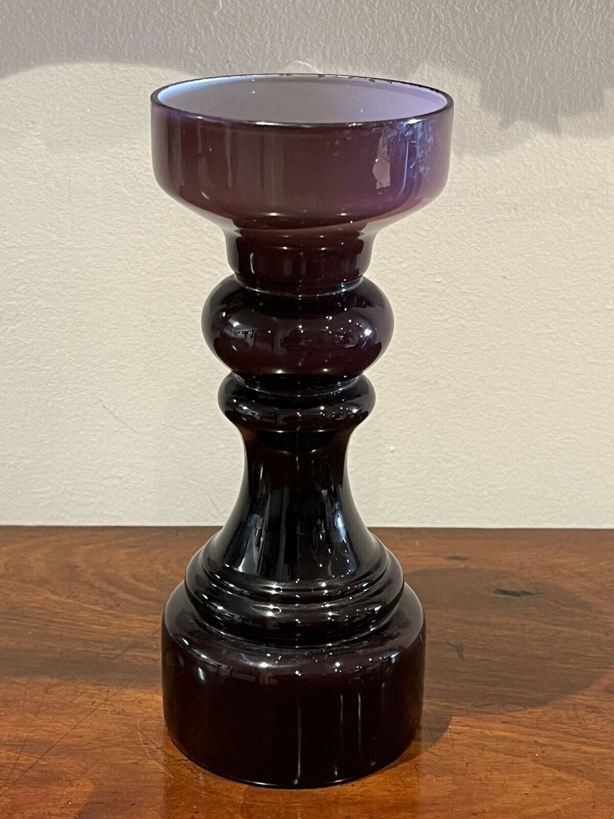 Mid Century Glass Candle Holder