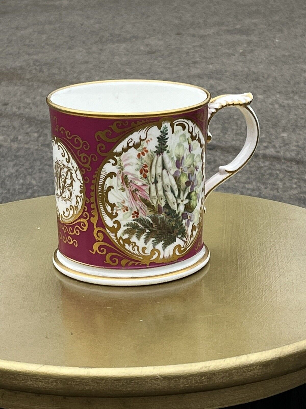Victorian Porcelain Hand Decorated Cup. Large In Size.