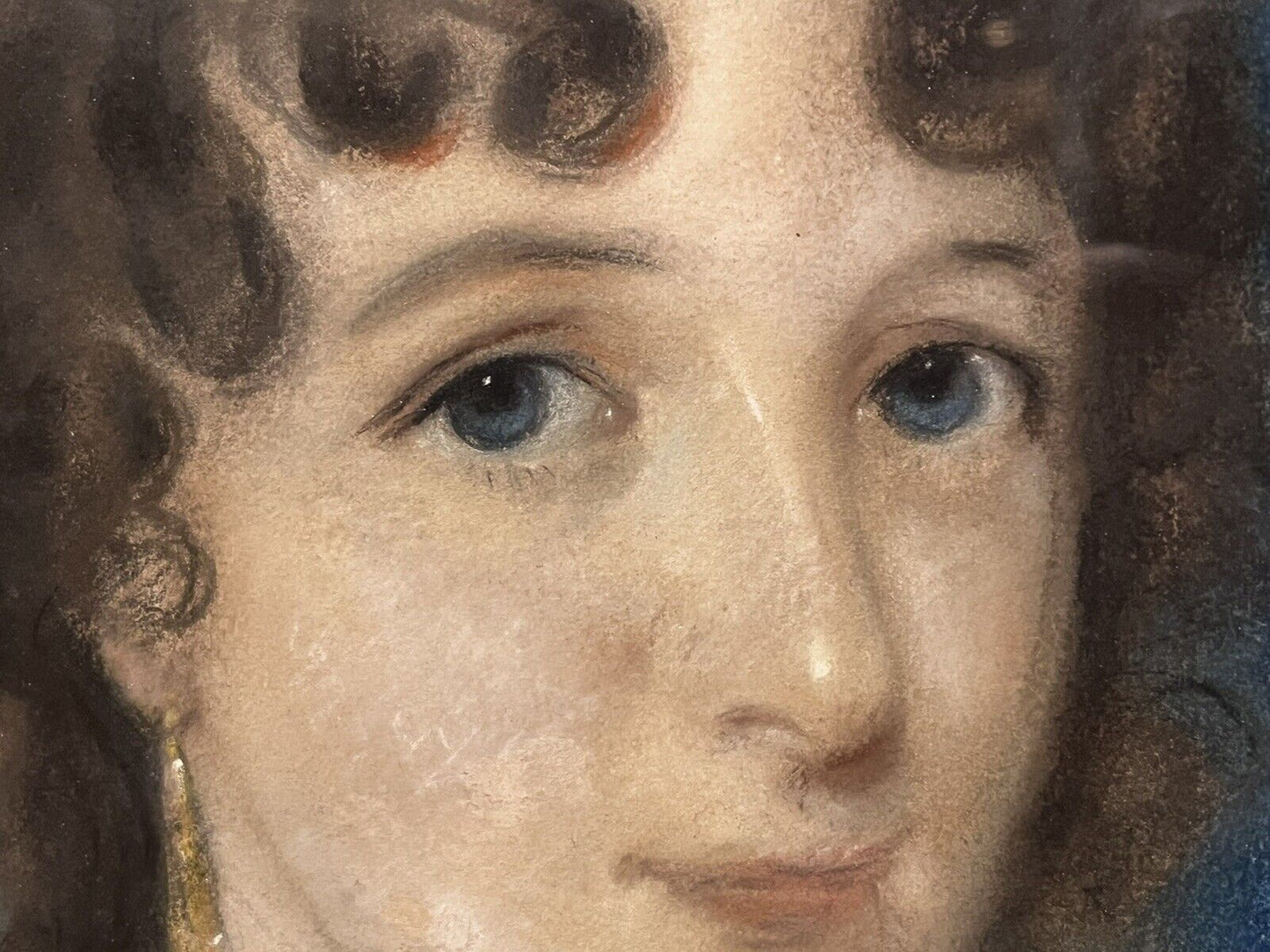 Portrait Chalk Painting Of A Mother And Child, Extremely Well Drawn.