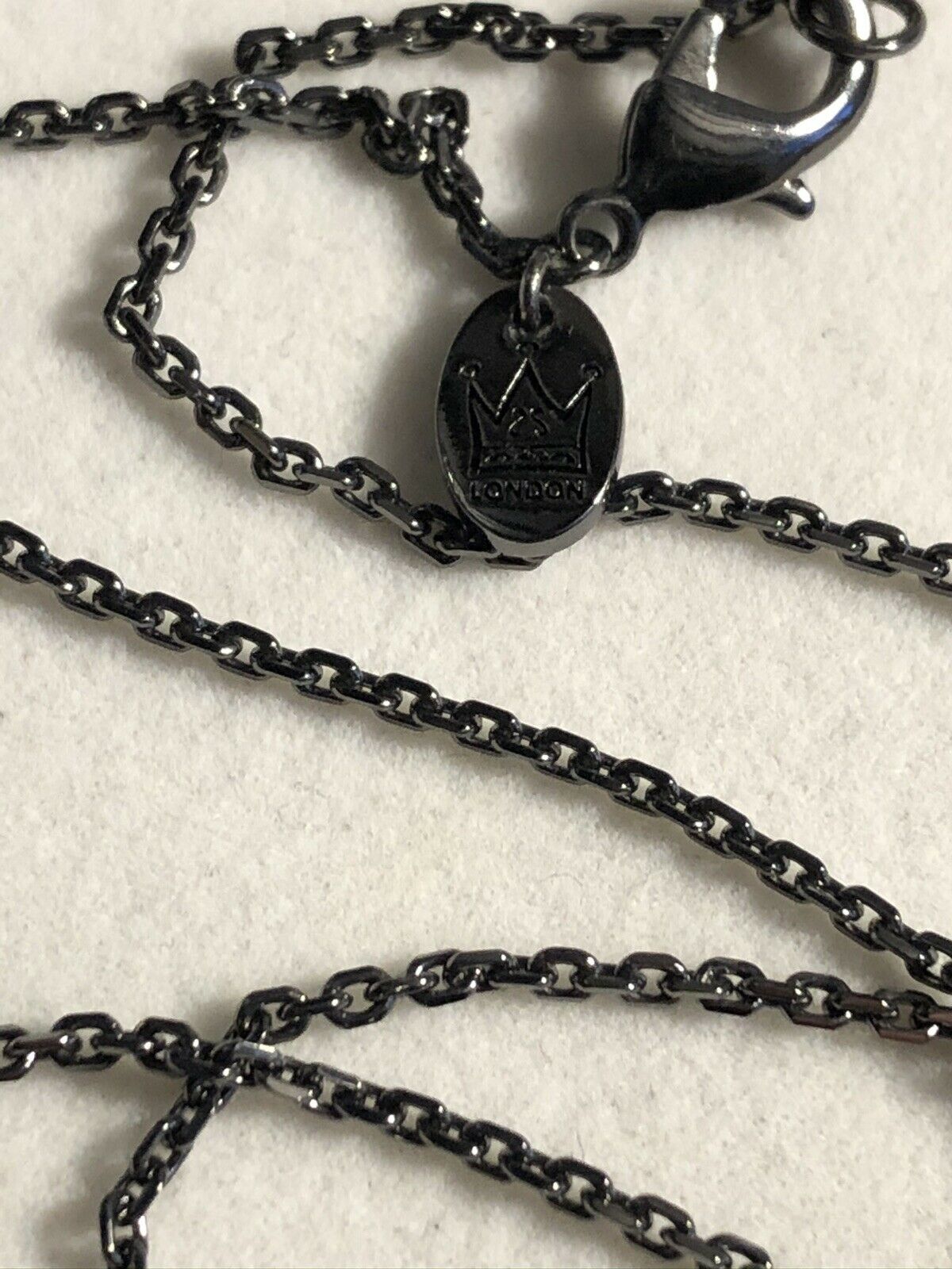 Vintage 1980s Gun Metal Swarovski Crystal Faux Pearl Necklace