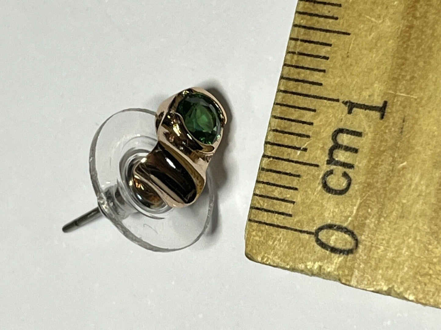 Vintage Gold Tone Green Clear Diamanté Necklace Earring Set