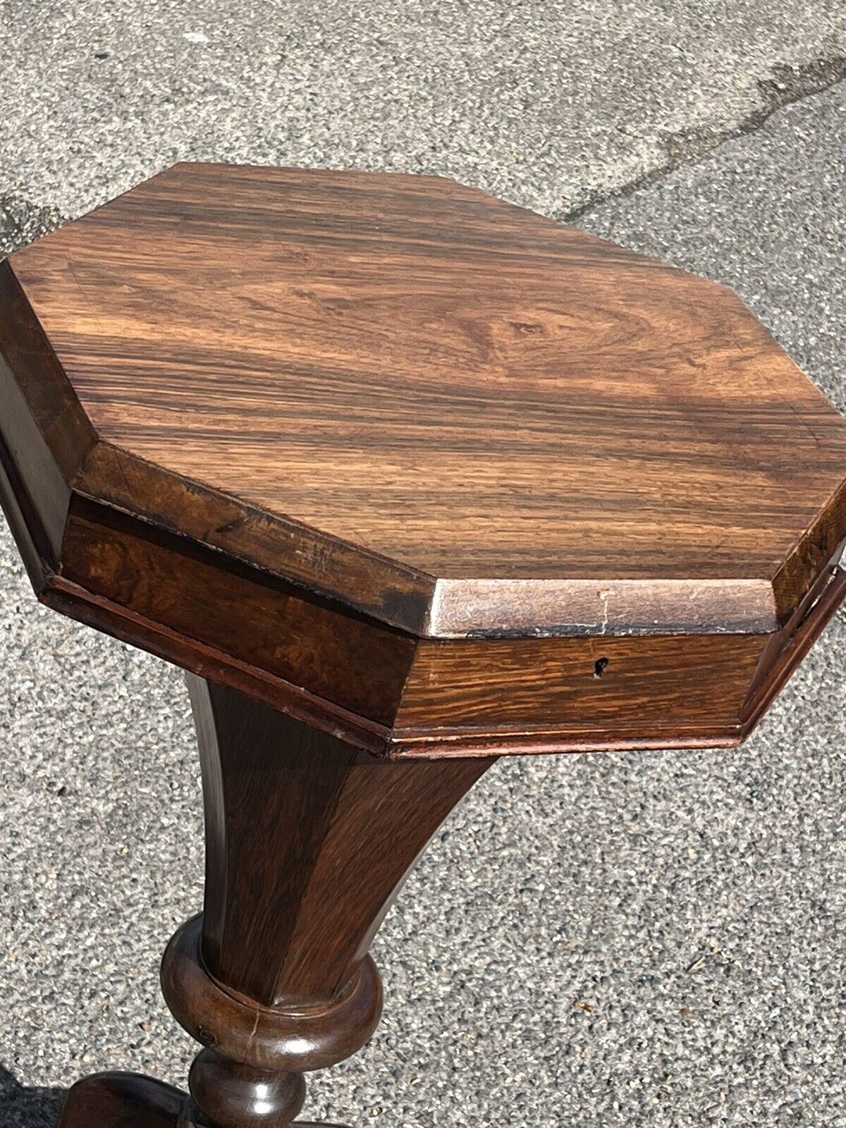 Victorian Rosewood Sewing Workbox With Fitted Interior.