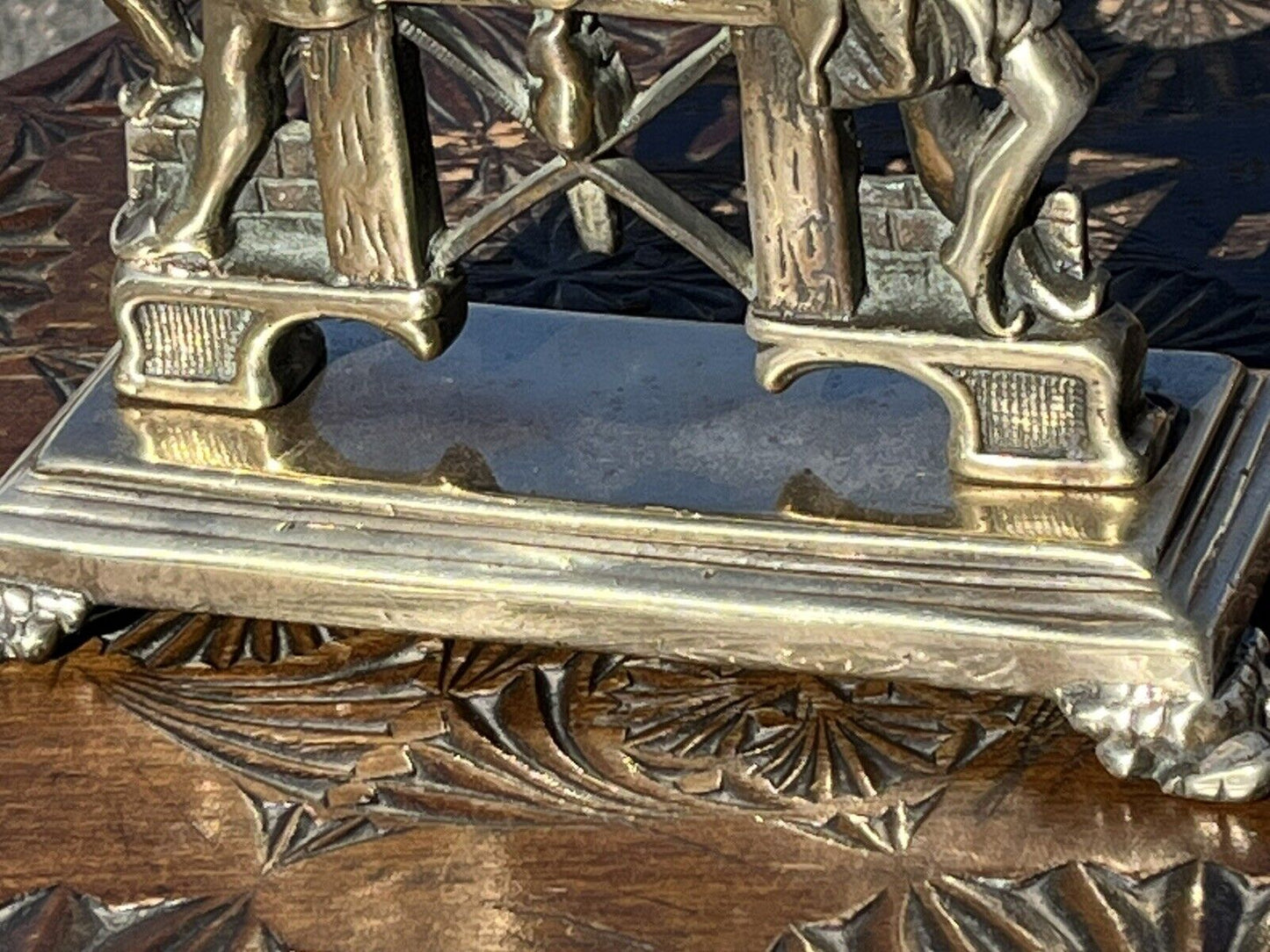 Edwardian Brass Fire dog Tool Stand
