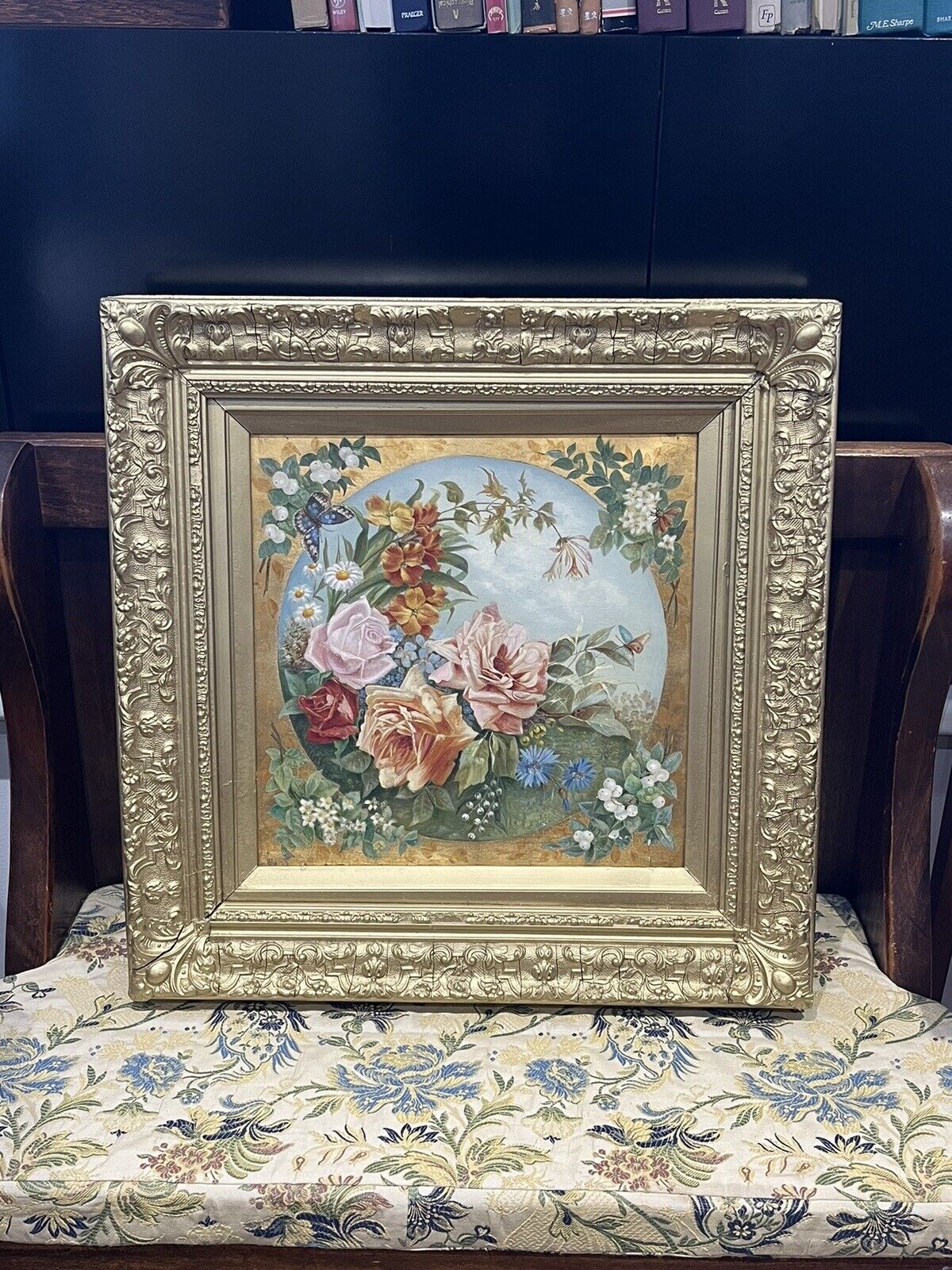 Antique Floral Still Life, On Canvas, Signed &Dated, Max Winter.