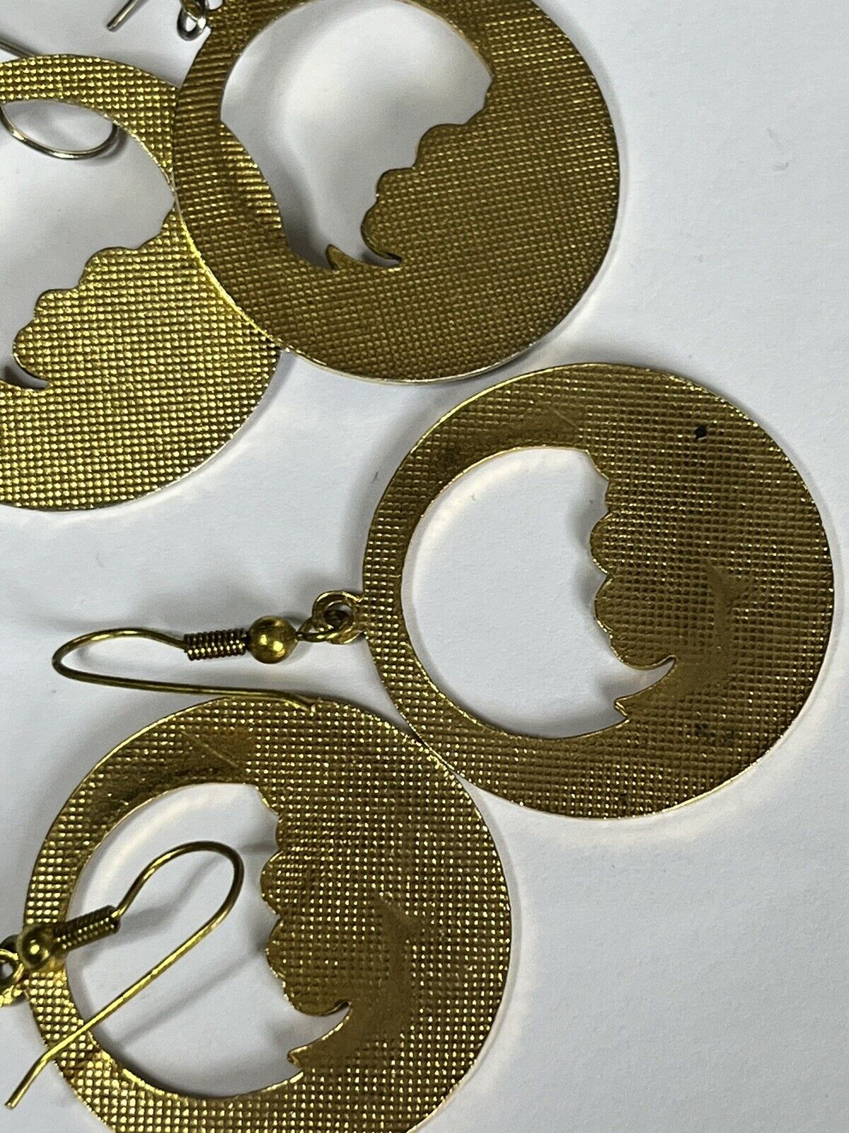 Vintage Enamel Cloisonné Hoop Drop Earrings Set Of Two