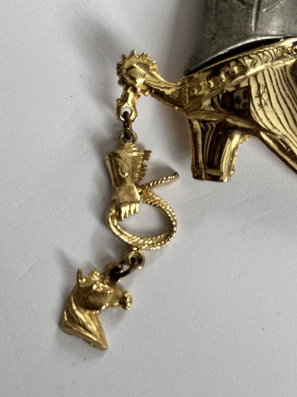 Vintage Cowboy Stetson Boot Horse Brooch