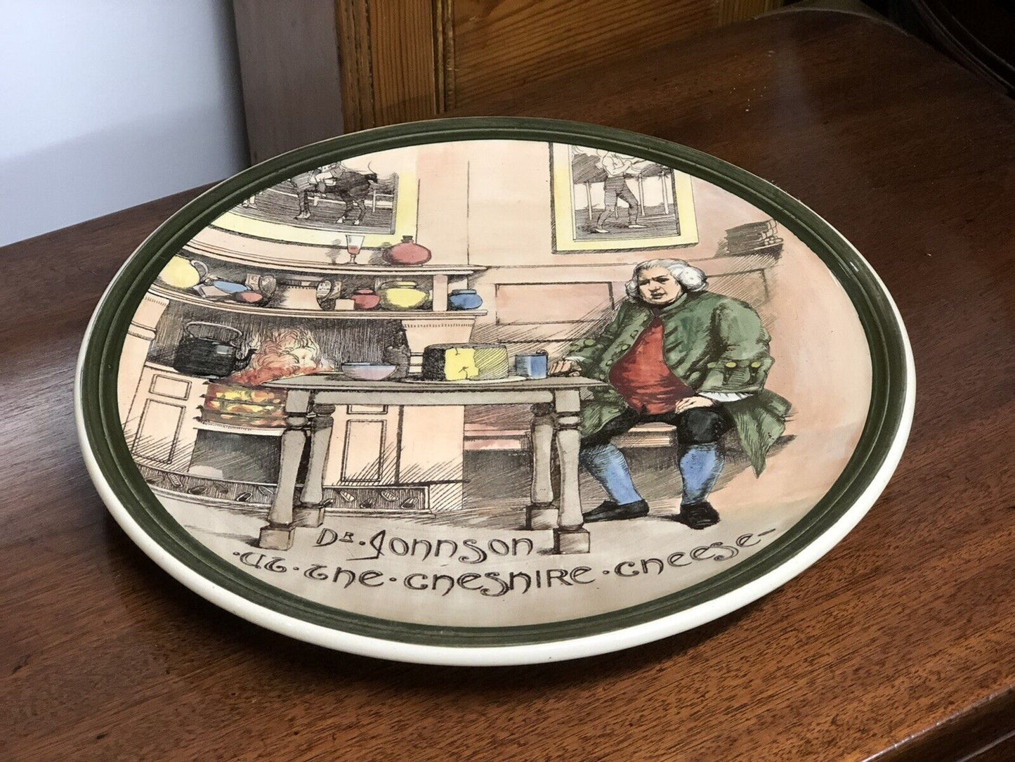 Large Royal Doulton Dr Johnson Cheshire Cheese Wall Plate. 34.5 Cms Diameter