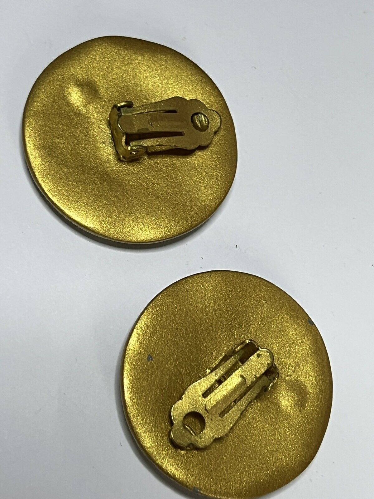 Vintage 1980s Gold Tone Diamanté Clip On Earrings