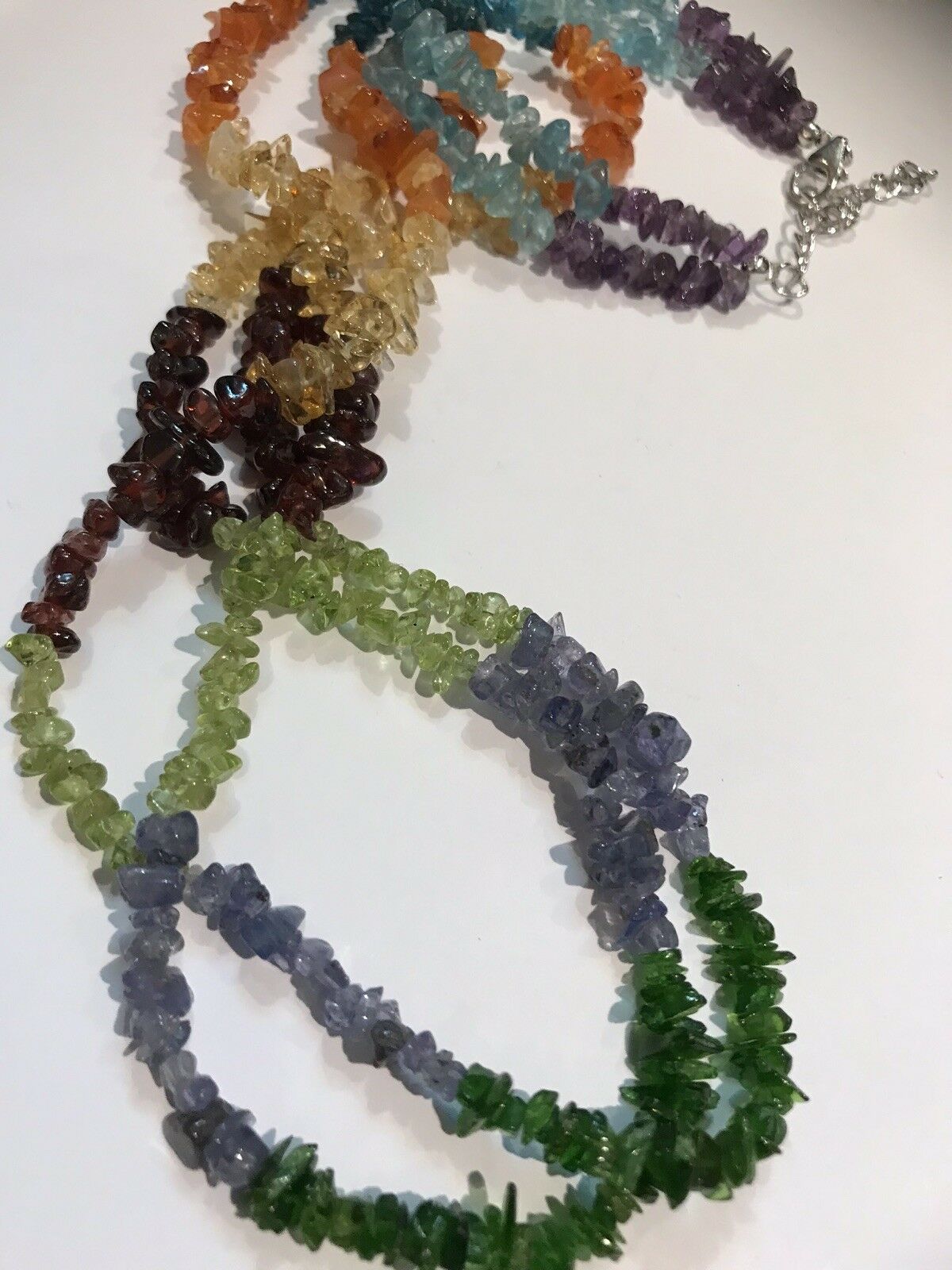 Multi Gemstone Necklace With Silver Clasp