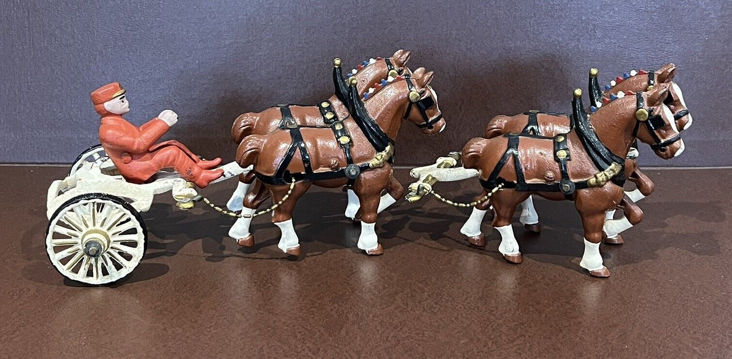 Large Cast Iron Coach And Horses
