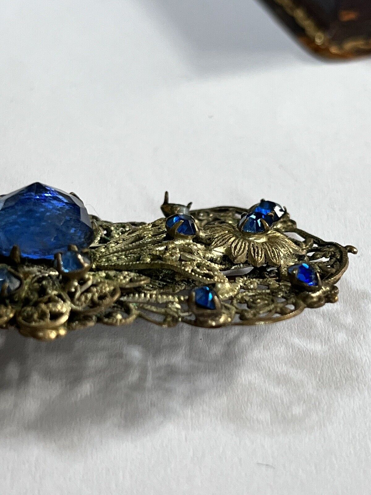 Vintage Czech Crystal Blue Screwback Earrings