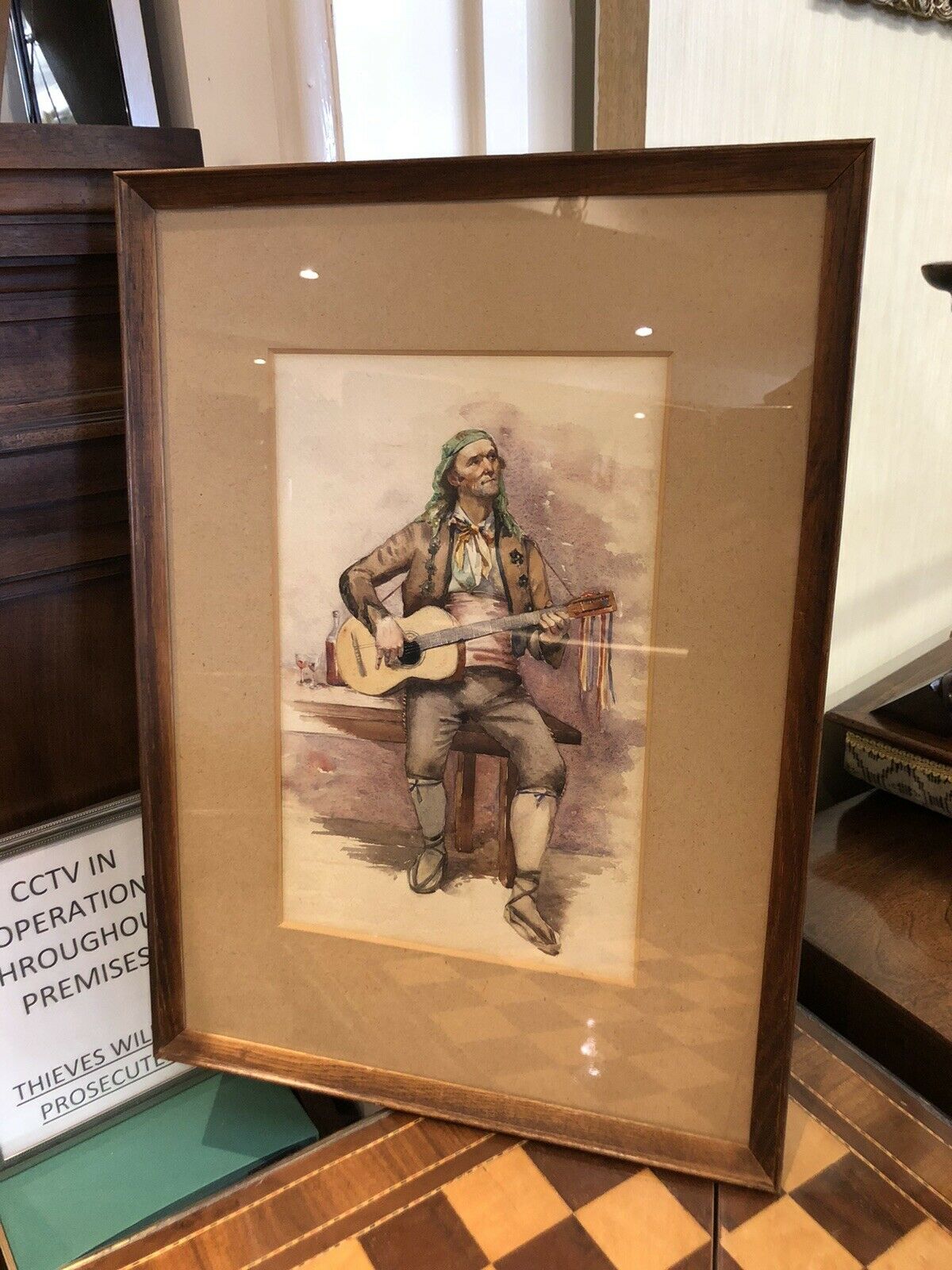 Spanish Guitarist Watercolour