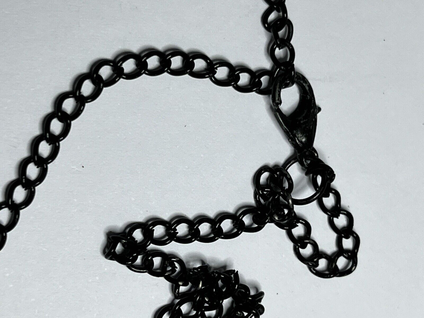 Vintage Black Tone Key Love Embroidered Black Tone Necklace