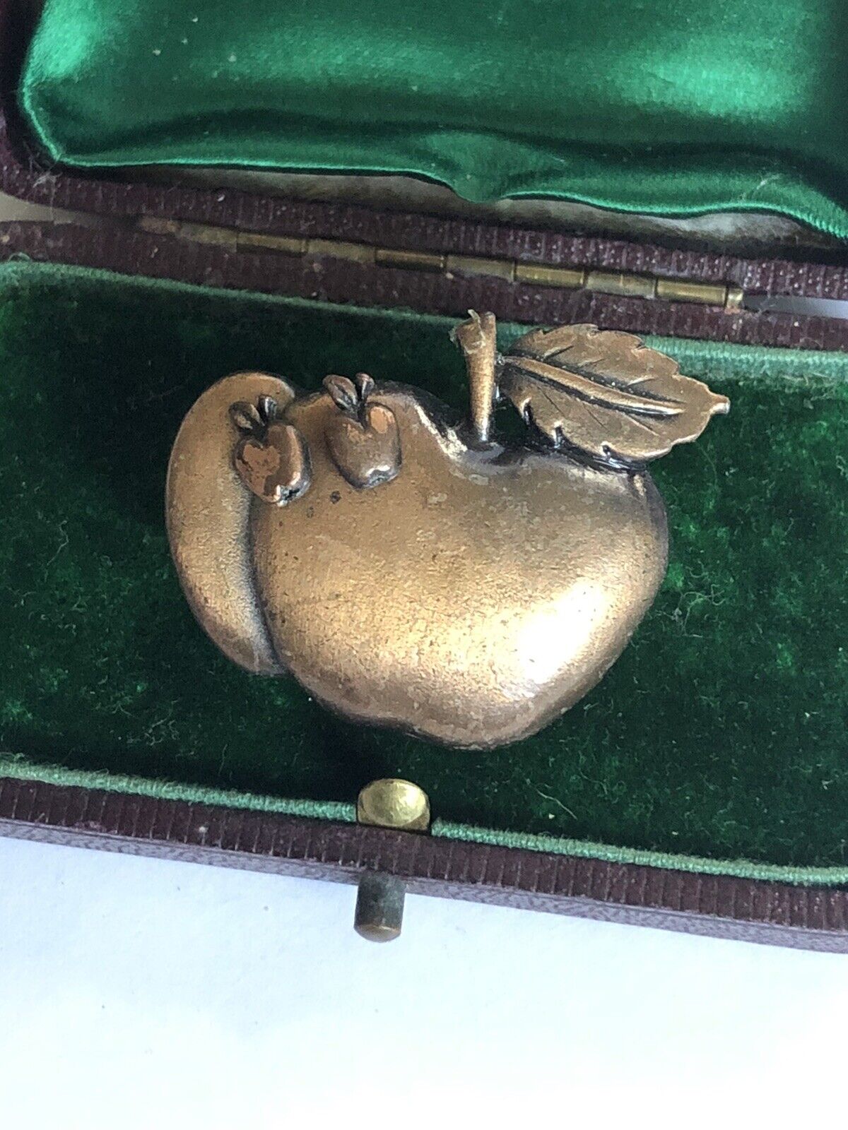 Vintage Apple Brooch Earring Set