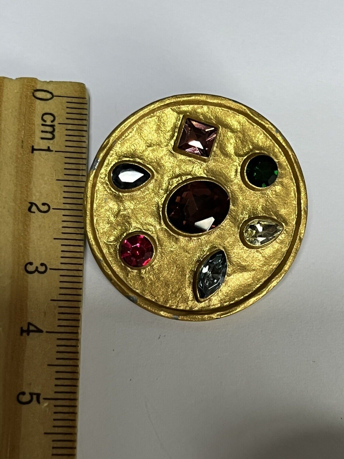 Vintage 1980s Gold Tone Diamanté Clip On Earrings