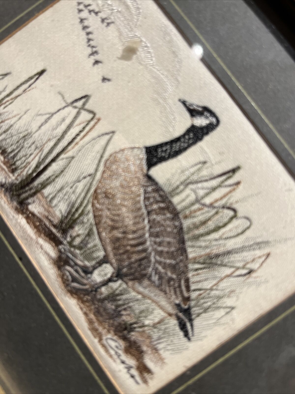 Pair Of Silk Pictures Of Birds. We Ship Worldwide.