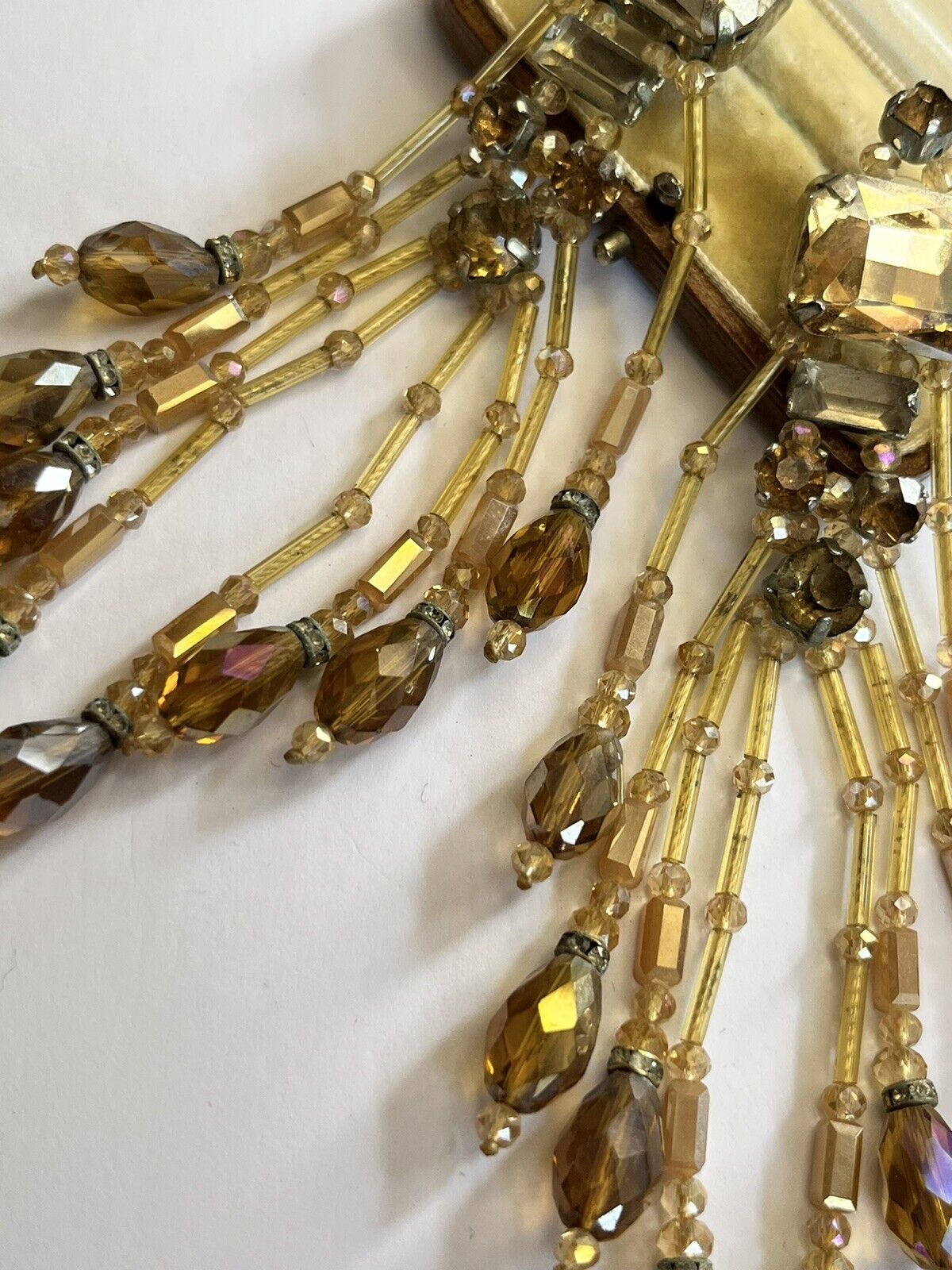 Vintage Beaded Long Length Drop Earrings