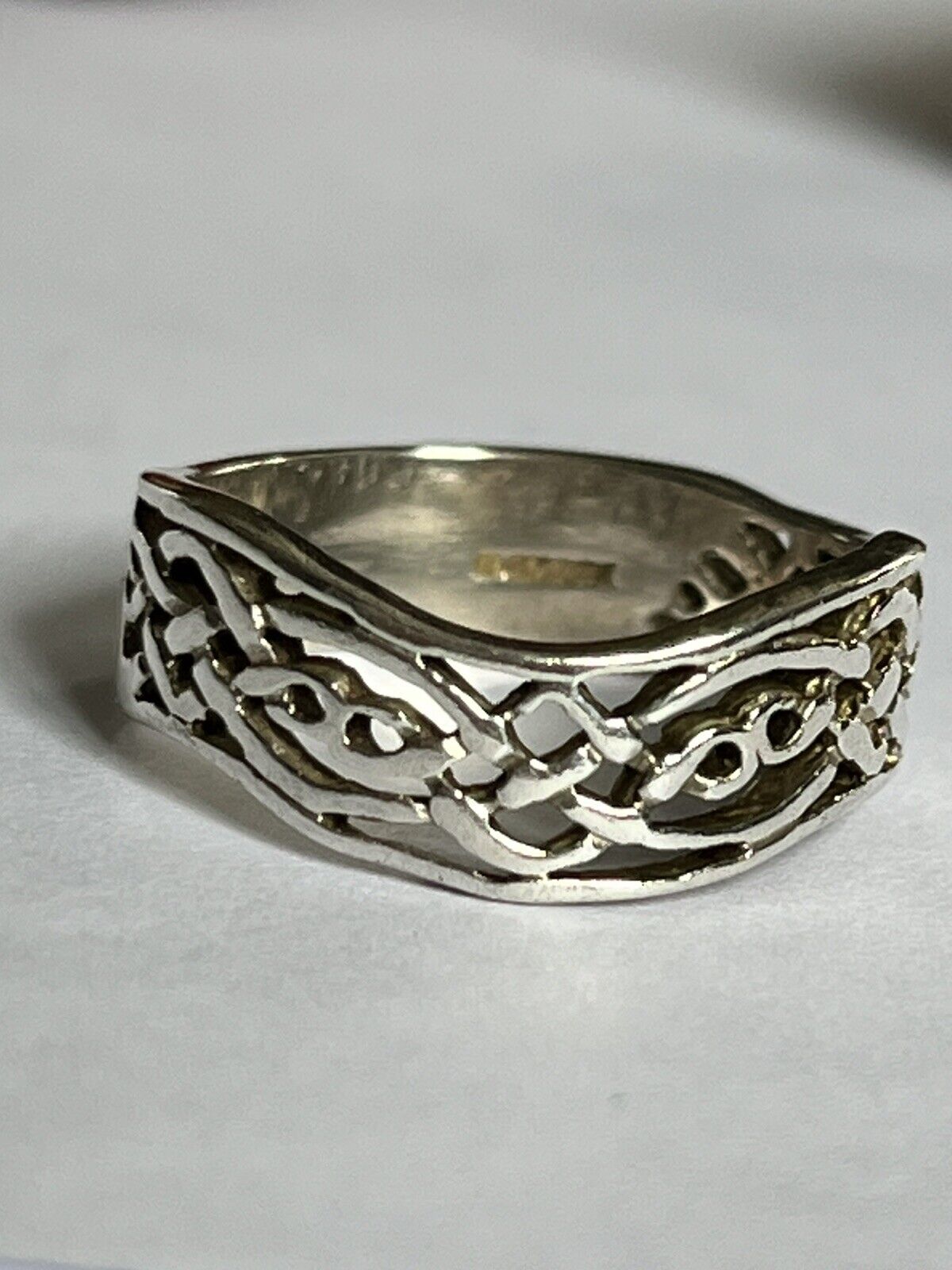 Vintage Silver 925 Celtic Wave Ring Size M