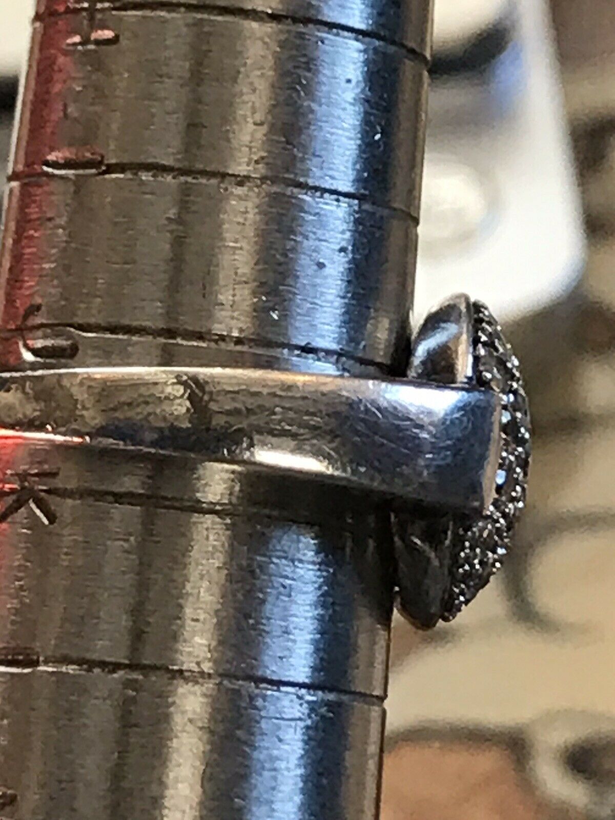 Vintage Signed Folli Follie Silver Diamanté Ring