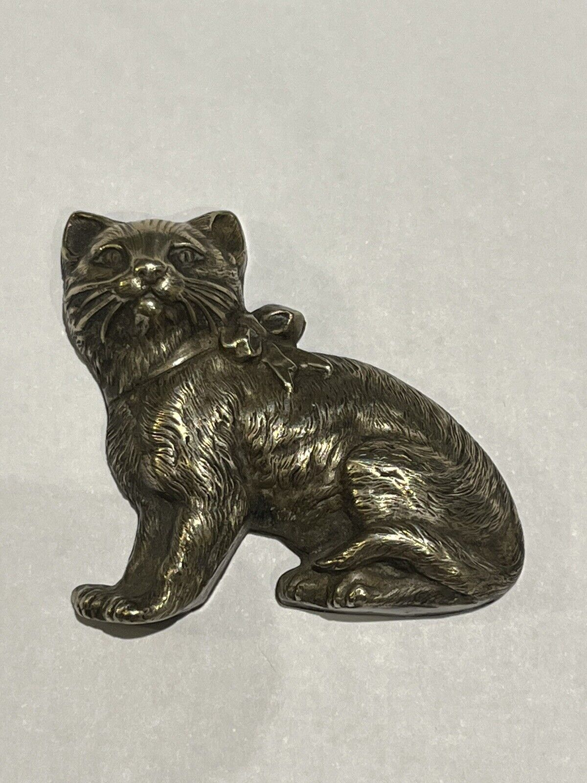High Quality Plaque Of A Cat, Possibly Silver