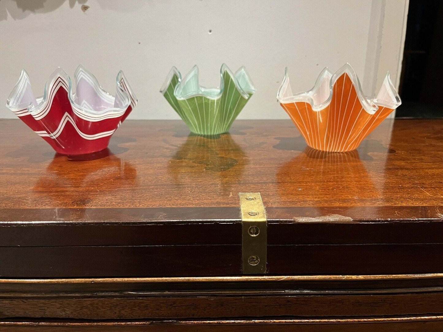 Mid Century Glass Handkerchief Bowls