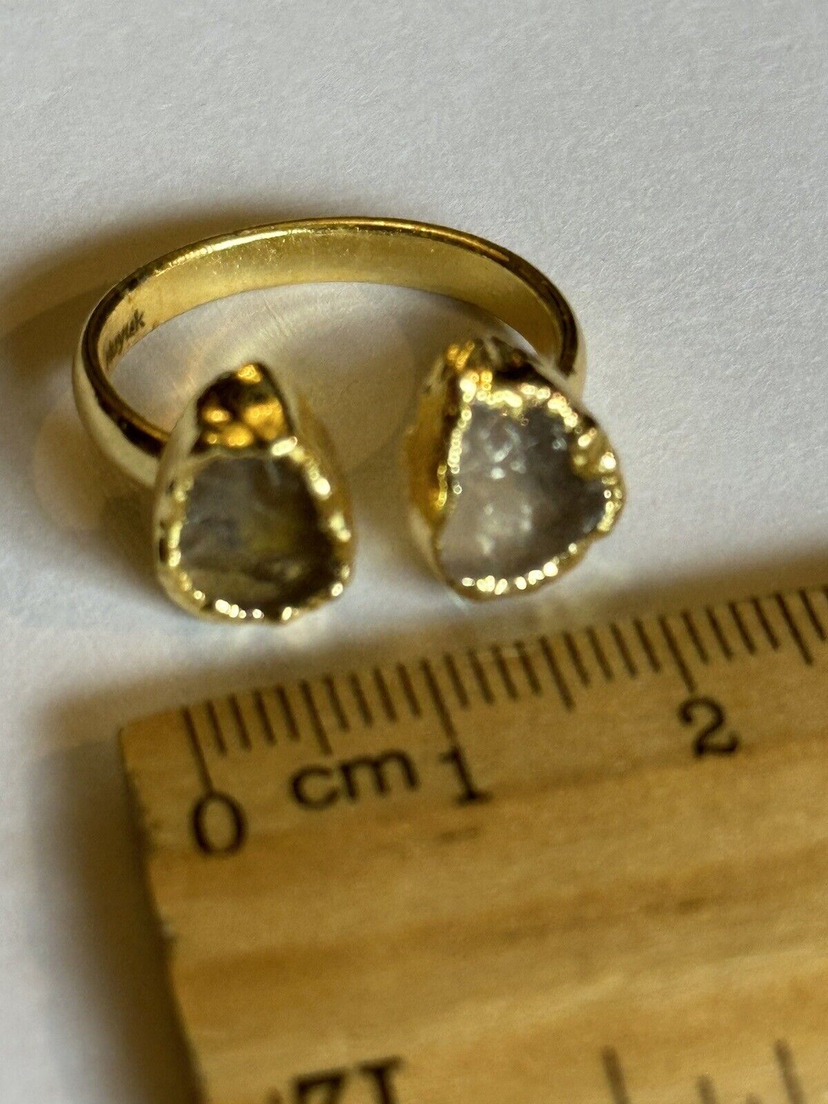 Sera Huyuk 18k Gold Vermeil Etruscan Raw Grey Pink Tanzanite Ring