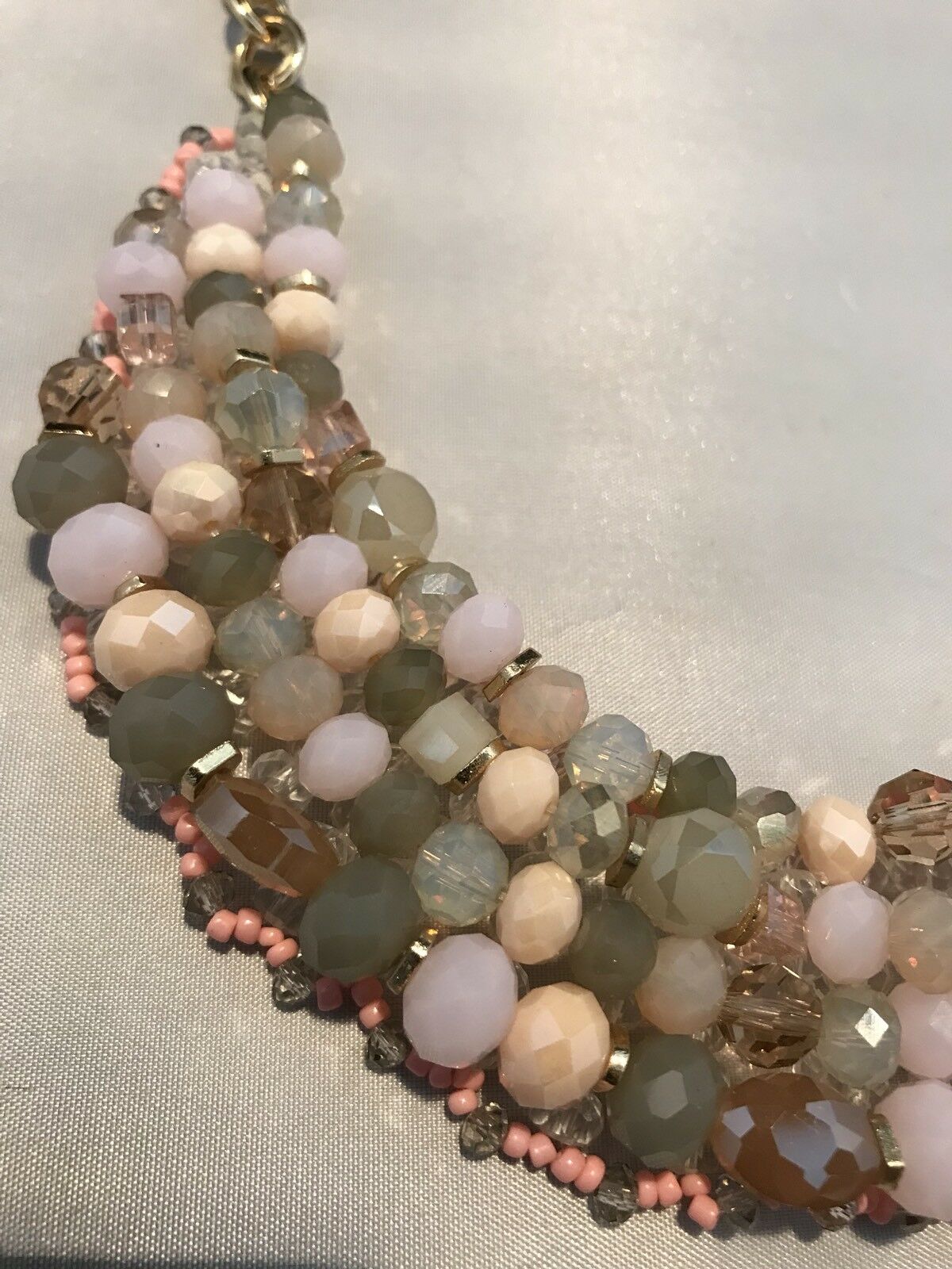 Superb Polished Natural Stone Beaded Statement Necklace