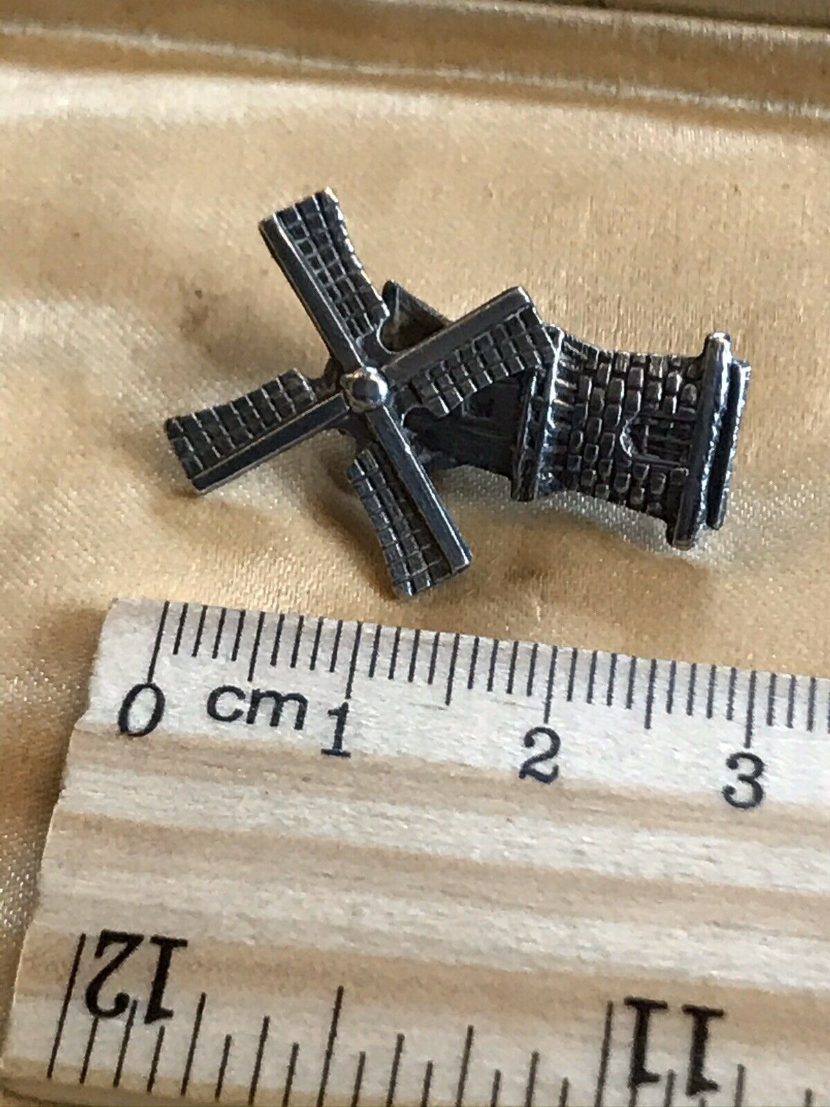 Vintage Old Silver Windmill Brooch