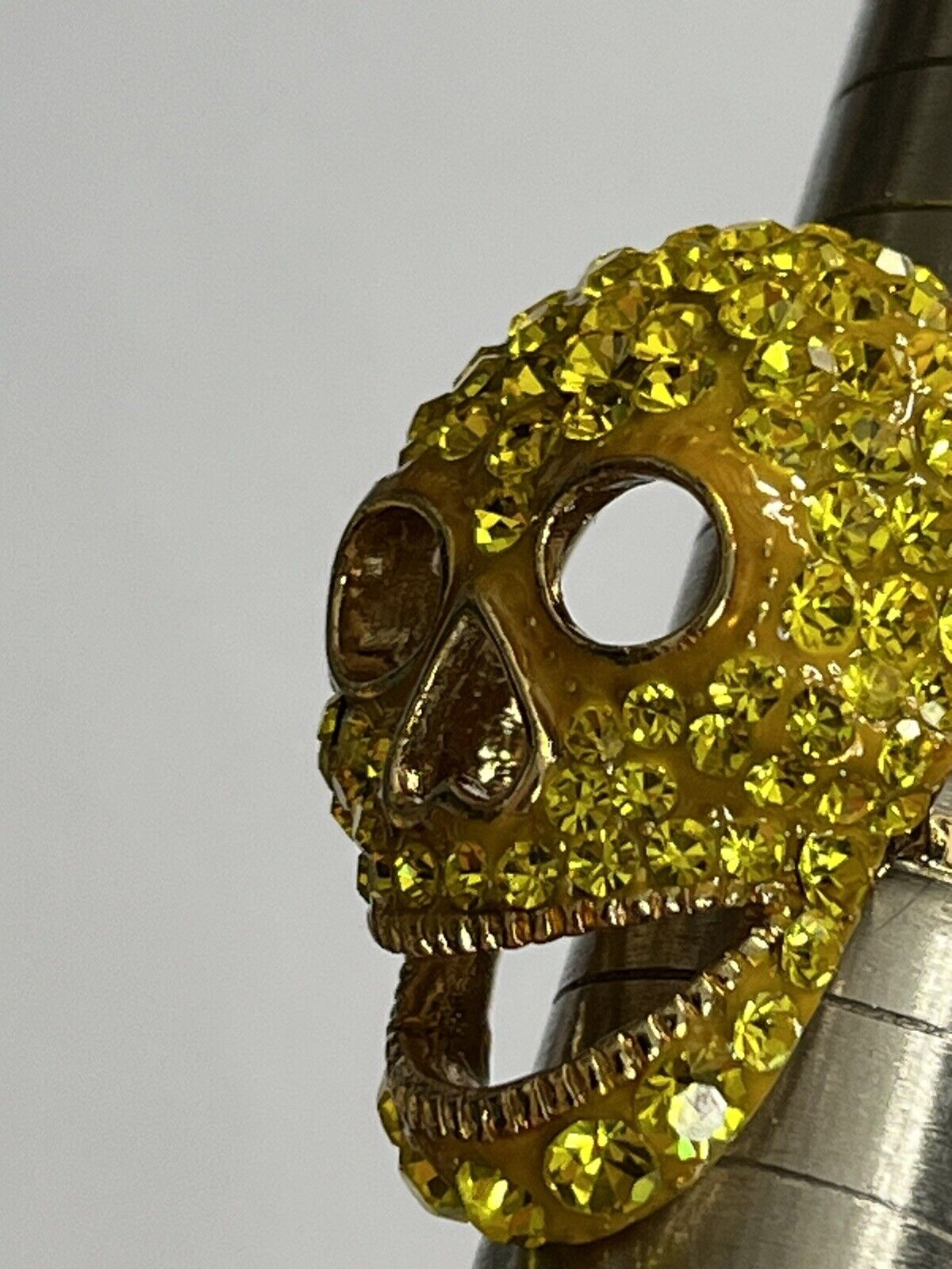 Butler And Wilson Yellow Crystal Skull Ring Adjustable
