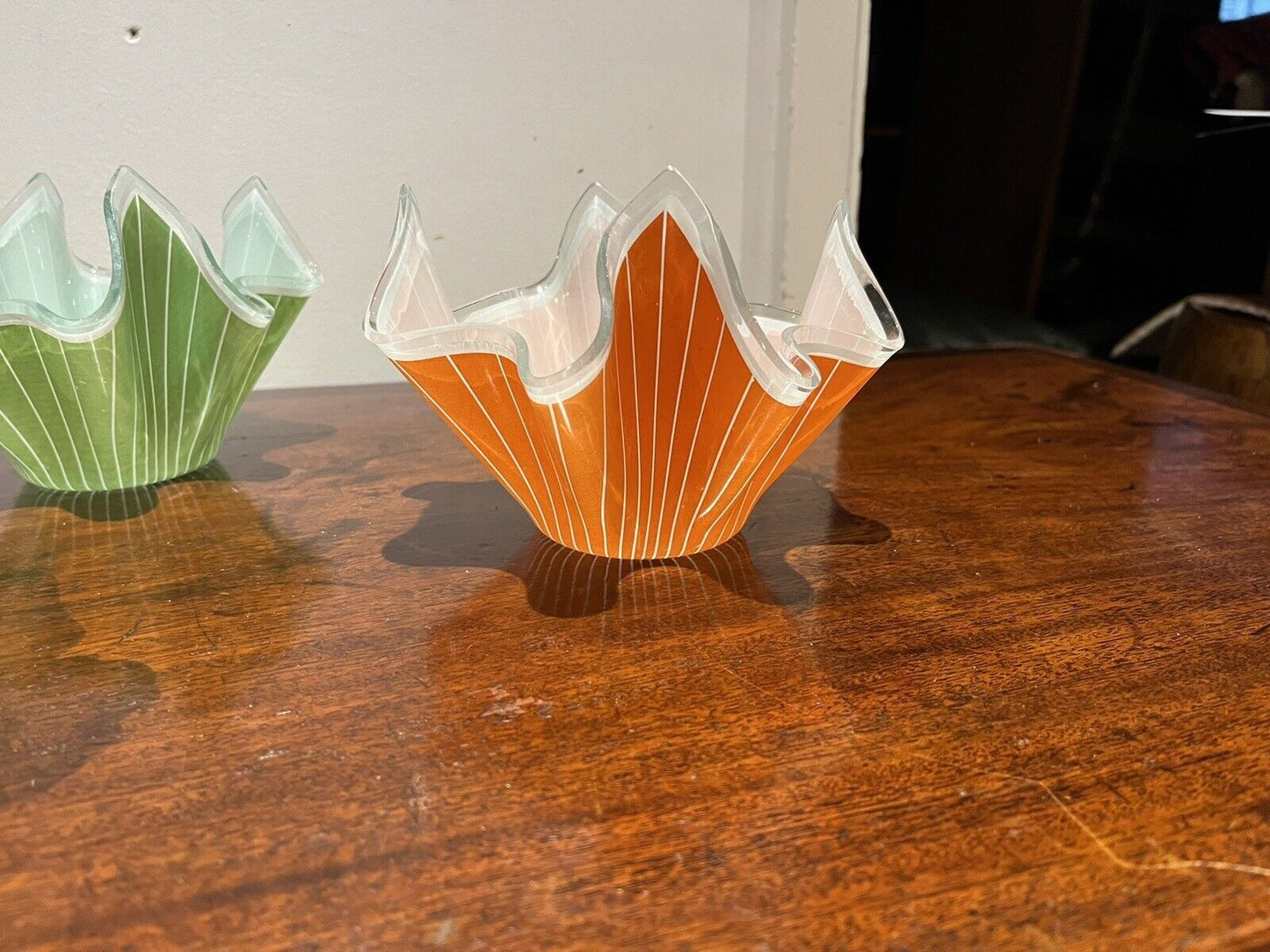 Mid Century Glass Handkerchief Bowls