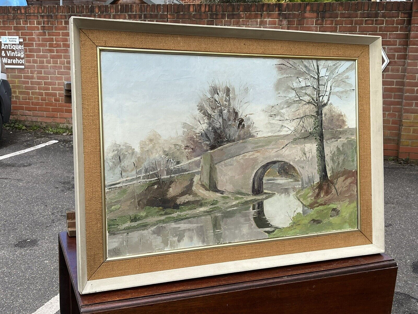 Mid Century Oil On Canvas. Signed.O.W 72. Large In Size