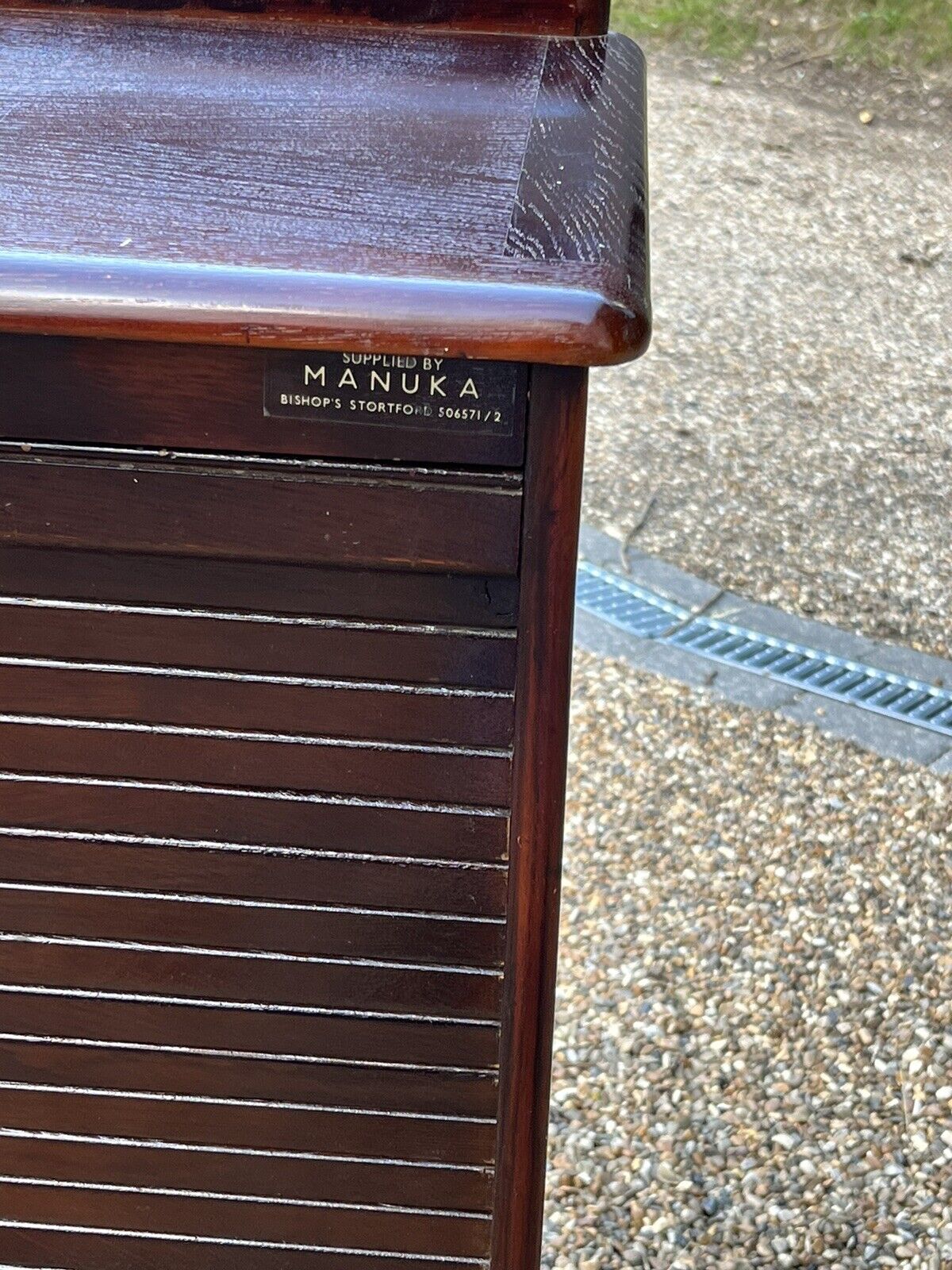 Filing Cabinet. Collectors Cabinet. With 9 Drawers And Tambour Roll Front.
