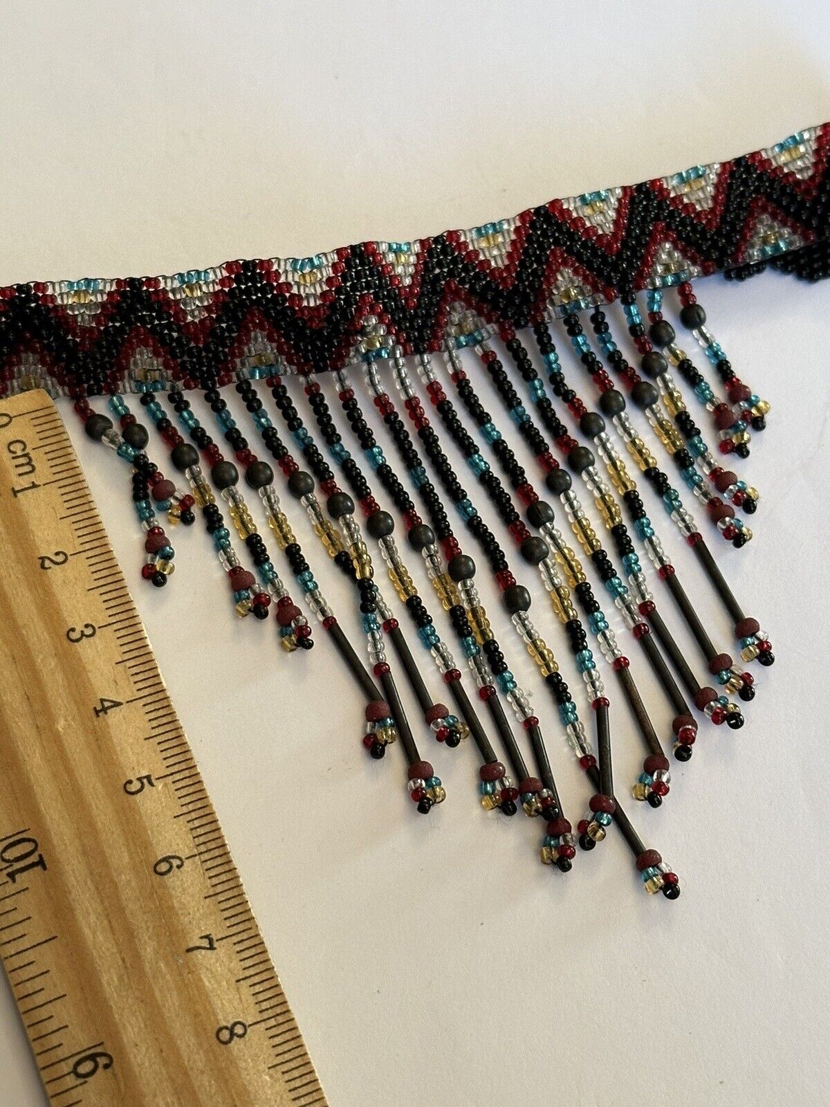 Vintage Beaded Choker Multicoloured Waterfall Necklace