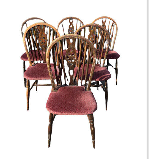 6 Windsor Wheelback  Dining Chairs